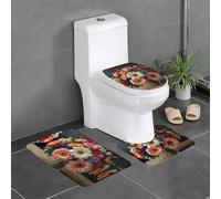 WZYCWB Grand bouquet de fleurs tapis de salle de bain antidérapant ensemble tapis de sol chambre baignoire décoration maison tapis peluche