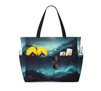WZYCWB Grand sac de plage avec fermeture éclair et motif étoiles de science-fiction