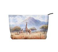 WZYCWB Grand sac de rangement pour cosmétiques imprimé épaulards, parfait pour les voyages d'affaires et les voyages., Girafe savane africaine, Taille unique