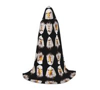 WZYCWB Grande cape à capuche imprimée aigle chauve stern, costume de fête, carnaval, accessoire de fête, tailles S/M/L
