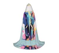 WZYCWB Grande cape à capuche imprimée éléphant, costume de fête, carnaval, taille S/M/L