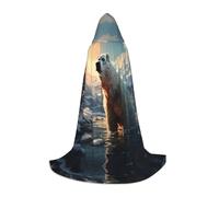 WZYCWB Grande cape à capuche imprimée ours polaire en hiver, costume de fête, carnaval, taille S/M/L
