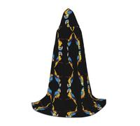 WZYCWB Grande cape à capuche imprimée perroquet - Costume de fête de vacances - Accessoire de fête de carnaval - Tailles S/M/L