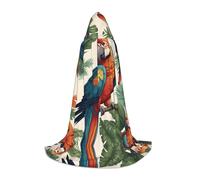 WZYCWB Grande cape à capuche imprimée perroquet - Costume de fête de vacances - Accessoire de fête de carnaval - Tailles S/M/L