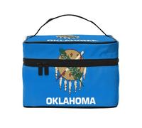 WZYCWB Grande trousse de maquillage avec drapeau de l'État de l'Oklahoma pour femme, sac de maquillage portable de grande capacité, sac de rangement pour filles, noir, taille unique, noir, taille