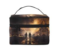 WZYCWB Grande trousse de maquillage pour femme - Grande trousse de maquillage portable de grande capacité - Sac de rangement pour filles - Noir - Taille unique - Noir - Taille unique, Noir , Taille