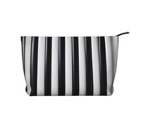 WZYCWB Grande trousse de toilette à motif d'épaulards, indispensable pour organiser les cosmétiques et les produits de soins de la peau., Noir/blanc/rayures, Taille unique
