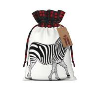 WZYCWB Grassland Zebra Sacs cadeaux de Noël pour décorations de fête de Noël, 21 x 30 cm, sacs cadeaux en toile de jute avec cordon de serrage