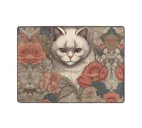 WZYCWB Gros plan du tapis à motif œil de chat profond, 203,2 x 147,3 cm, doux et antidérapant, adapté pour les tables de chevet, les bureaux, les balcons et autres espaces.