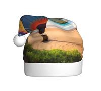 WZYCWB Hawaii Hot Air Balloon Adult Christmas Hat Unisex Santa Claus Christmas Halloween Holiday Party Adult Plush Christmas Hat
