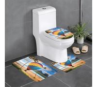 WZYCWB Hawaii Hot Air Balloon Tapis de salle de bain antidérapant Set Chambre Tapis de sol Baignoire Décoration de la maison Tapis en peluche