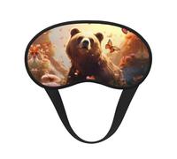 WZYCWB Head Up Bear Masque de sommeil avec imprimé pour les yeux, couverture complète, soulage la fatigue oculaire
