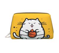 WZYCWB Heads Up Trousse à maquillage en cuir Motif poisson - Parfait pour le transport ou l'organisation de la maison, Chat qui travaille dur, Taille unique