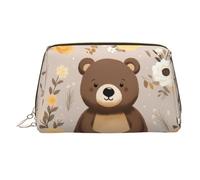 WZYCWB Heads Up Trousse à maquillage en cuir Motif poisson - Parfait pour le transport ou l'organisation de la maison, Happy Bear, Taille unique