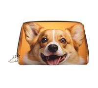 WZYCWB Heads Up Trousse à maquillage en cuir Motif poisson - Parfait pour le transport ou l'organisation de la maison, Happy Corgi, Taille unique