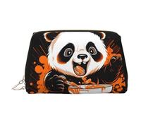 WZYCWB Heads Up Trousse à maquillage en cuir Motif poisson - Parfait pour le transport ou l'organisation de la maison, Happy Panda, Taille unique