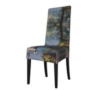 WZYCWB Housse de chaise décorative et protectrice Canards colverts nageant imprimé tissu extensible amovible et lavable