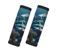 WZYCWB Housse de poignée de valise imprimée requins sous la mer - Résistant à l'usure - Indispensable pour les voyages