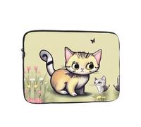 WZYCWB Housse pour ordinateur portable 13" Cat and Butterfly compatible avec les ordinateurs portables de 10 à 17". Un accessoire léger, portable et élégant.