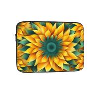 WZYCWB Housse pour ordinateur portable 15" jaune et vert tournesol compatible avec les ordinateurs portables de 10 à 17". Un accessoire léger, portable et élégant.