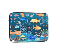 WZYCWB Housse pour ordinateur portable 17" Motif monde sous-marin bleu de poissons pour ordinateurs portables de 10 à 17", parfaite pour une utilisation professionnelle et de loisirs.