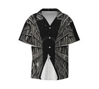 WZYCWB Illustration Dream Chemise à manches courtes pour homme Chemise décontractée à boutons Vêtements de plage, noir, Taille 4XL