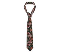 WZYCWB Illustration serpent rose cravate d'affaires cravate costume classique parfait pour les cérémonies de mariage, les entretiens et les occasions formelles