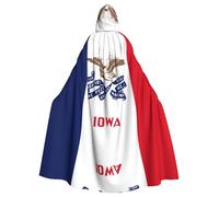 WZYCWB Iowa State Flag Halloween Decoration Cape Adulte Grande Taille Capuche Cape à Capuche Unisexe Cape Carnaval pour bal masqué Jeu de rôle