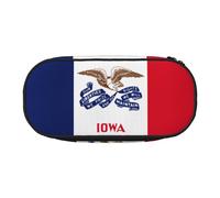 WZYCWB Iowa State Flag Sac à crayons grande capacité - Boîte de rangement multifonctionnelle portable et durable pour fournitures scolaires et de bureau, Noir , Taille unique, Trousse de beauté