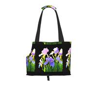 WZYCWB Iris Flowers in the sun Sac de voyage léger pour chats et sac à bandoulière respirant pour petit chien pour un transport facile