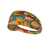 WZYCWB Joli bandeau de sport imprimé frites hamburger, bandeau de sport, évacuation de l'humidité