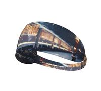 WZYCWB Joli bandeau de sport imprimé train de nuit enneigé, bandeau de sport, évacuation de l'humidité
