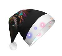 WZYCWB Joli bonnet de Père Noël à motifs de colibri | Chapeau de vacances lumineux en peluche pour Noël, Nouvel An et événements de fête