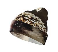 WZYCWB Joli chapeau tricoté à motifs de hérisson, chaud et confortable, coupe-vent et respirant pour les saisons froides Noir