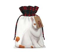 WZYCWB Joli sac cadeau de Noël Van Lake Cat pour décorations de fête de Noël, 21 x 30 cm, sac cadeau en toile de jute avec cordon de serrage