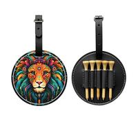 WZYCWB Joli sac de rangement pour tees de golf imprimé lion - Design portable avec boucle de suspension, Noir , Taille unique, Valise