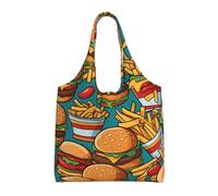 WZYCWB Joli sac en toile imprimé à une seule épaule, sac en toile tendance, adapté pour les voyages quotidiens et le shopping, noir, taille unique