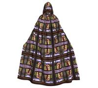 WZYCWB Jolie cape à capuche imprimée alpaga adaptée pour un bal masqué, une fête d'Halloween, un cosplay