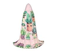 WZYCWB Jolie cape à capuche imprimée de plantes succulentes, parfaite pour les magiciens et les costumes de jeu de rôle (S-L)