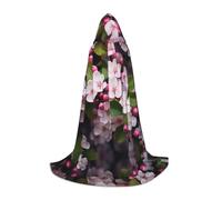 WZYCWB Jolie cape à capuche imprimée fleurs de prunier L parfaite pour les magiciens et les costumes de jeu de rôle (S-L)