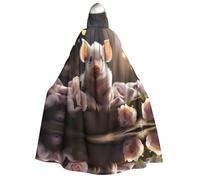WZYCWB Jolie cape à capuche imprimée jeune cochon - Parfaite pour les fêtes d'Halloween, les spectacles théâtraux et les séances photo.