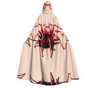 WZYCWB Jolie cape à capuche imprimée petite araignée rouge - Parfaite pour les fêtes d'Halloween, les spectacles théâtraux et les séances photo.