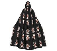 WZYCWB Jolie cape à capuche imprimée vache adaptée pour un bal masqué, une fête d'Halloween, un cosplay