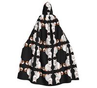 WZYCWB Jolie cape à capuche imprimée Van Lake Cat adaptée pour bal masqué, fête d'Halloween, accessoires de cosplay