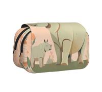 WZYCWB Jolie trousse à crayons portable à motif de rhinocéros, idéale pour organiser des stylos au bureau ou ranger des pinceaux de maquillage