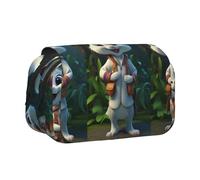 WZYCWB Jolie trousse à crayons portable à motif lapin blanc, idéale pour organiser les stylos au bureau ou ranger des pinceaux de maquillage