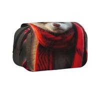 WZYCWB Jolie trousse à crayons portable avec impression furet, idéale pour organiser les stylos au bureau ou ranger des pinceaux de maquillage