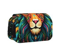 WZYCWB Jolie trousse à crayons portable avec impression lion, idéale pour organiser les stylos au bureau ou ranger des pinceaux de maquillage