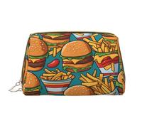 WZYCWB Jolie trousse de maquillage en cuir avec poches, sac de maquillage de voyage portable, sac de rangement cosmétique de grande capacité,