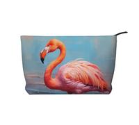 WZYCWB Jolie trousse de maquillage flamant rose en velours côtelé, sac à main portable à fermeture éclair, adapté pour les voyages et le rangement quotidien, les cosmétiques